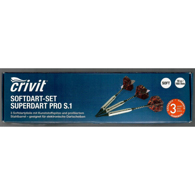 Crivit Dartpfeile Softdart Set Superdart PRO S.1 Dart elektronische Dartscheiben